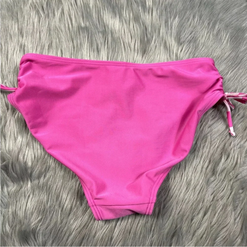 Cat & Jack Girls Pink Cinched Side Swim Bottoms XL